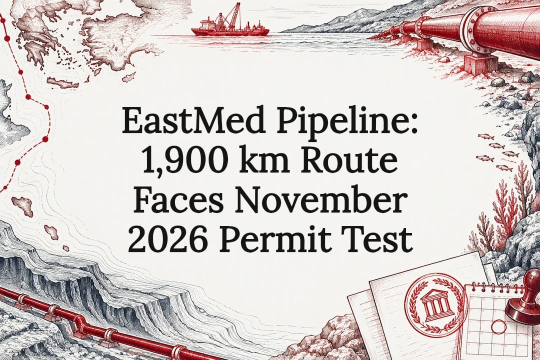 EastMed Pipeline: 1,900 km Route Faces November 2026 Permit Test
