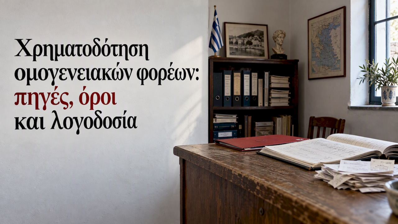 Χρηματοδότηση ομογενειακών φορέων: πηγές, όροι και λογοδοσία