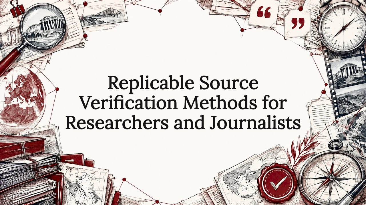 Replicable Source Verification Methods for Researchers and Journalists